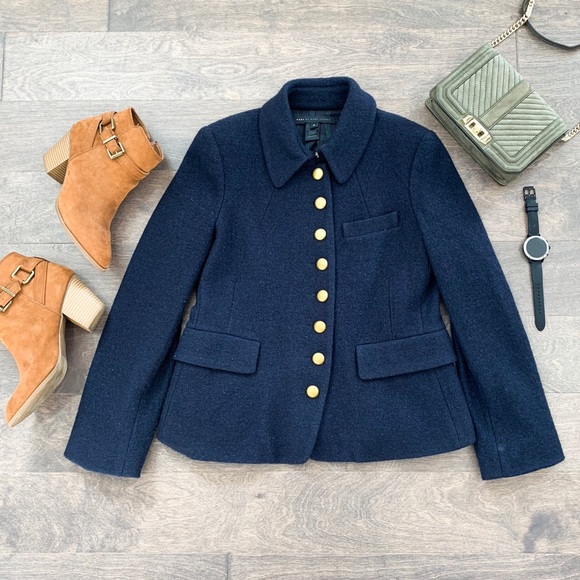 Marc By Marc Jacobs Jackets & Blazers - Marc by Marc Jacobs Navy & Gold Buttons Coat